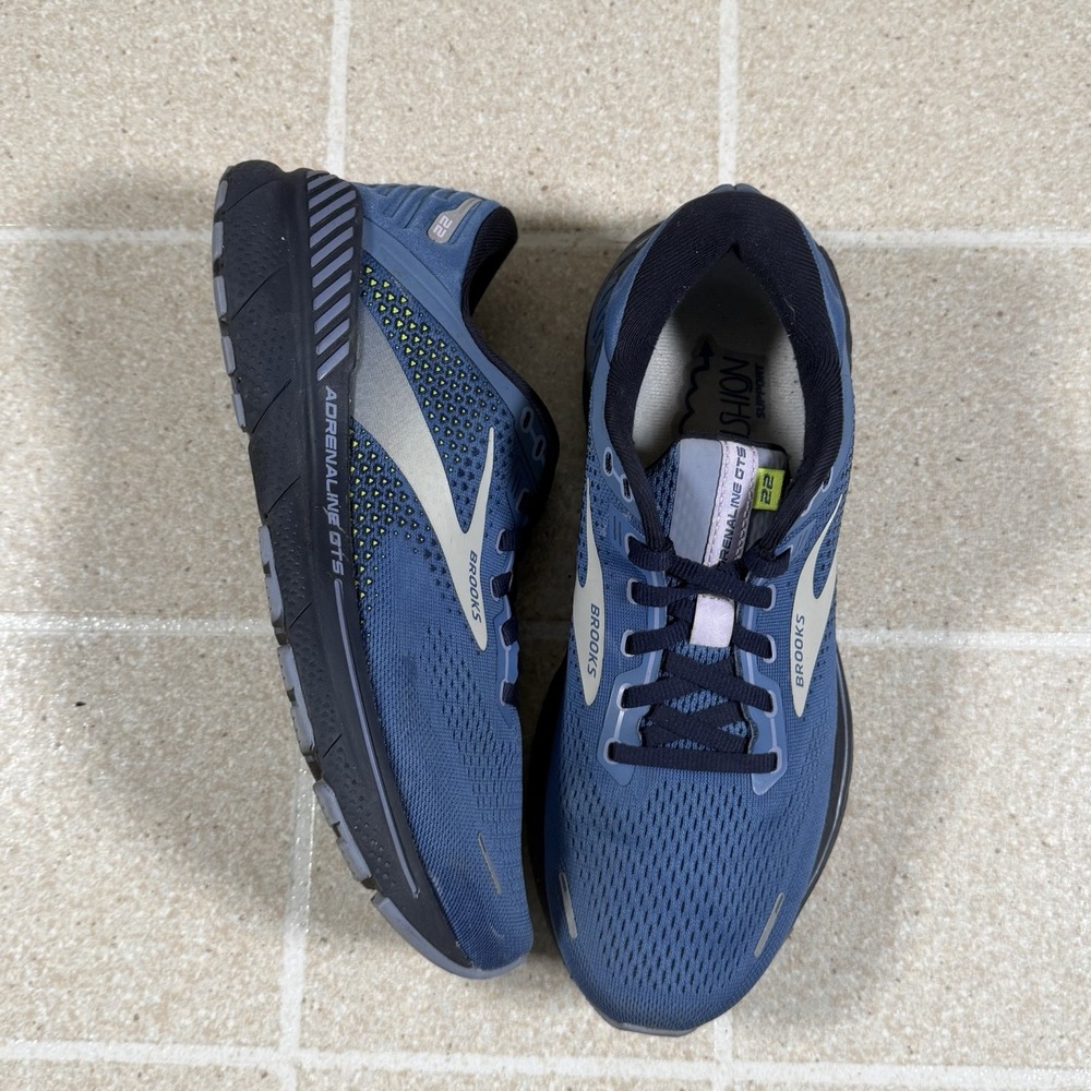 Brooks Adrenaline GTS 22 Running Shoes #1203531B467 Blue/Gray/Black Women Sz 9 - Picture 2 of 8